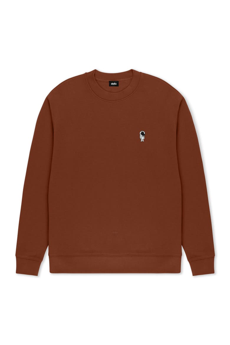 Astronaut Relaxed Midweight Fleece Crewneck Sweatshirt, Main, color, Clay