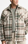 JACHS Plaid Faux Fur Lined Wool Blend Shirt Jacket