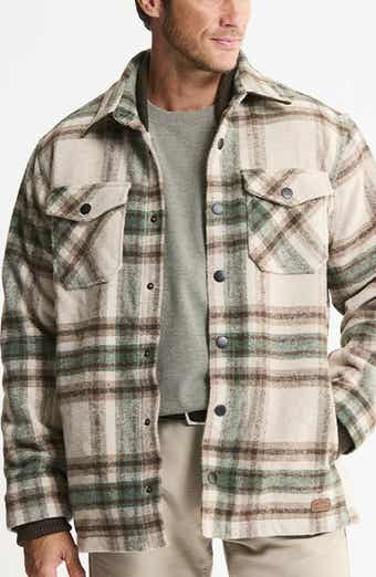 Plaid Faux Fur Lined Wool Blend Shirt Jacket