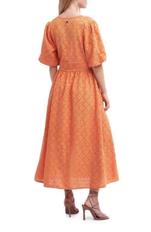 BARBOUR BARBOUR KELLEY EYELET COTTON MIDI DRESS 