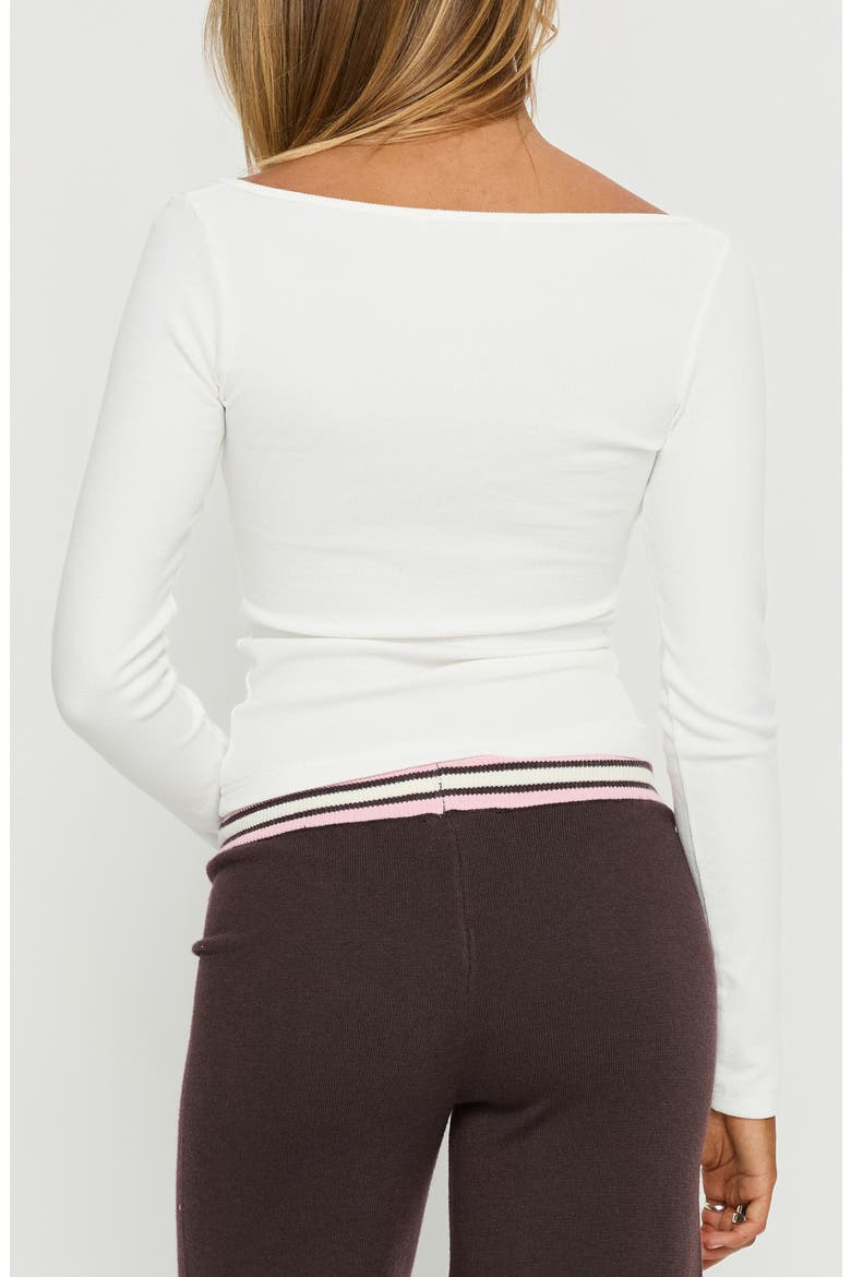 Kelsie Organic Cotton Blend Henley, Alternate, color, WHITE