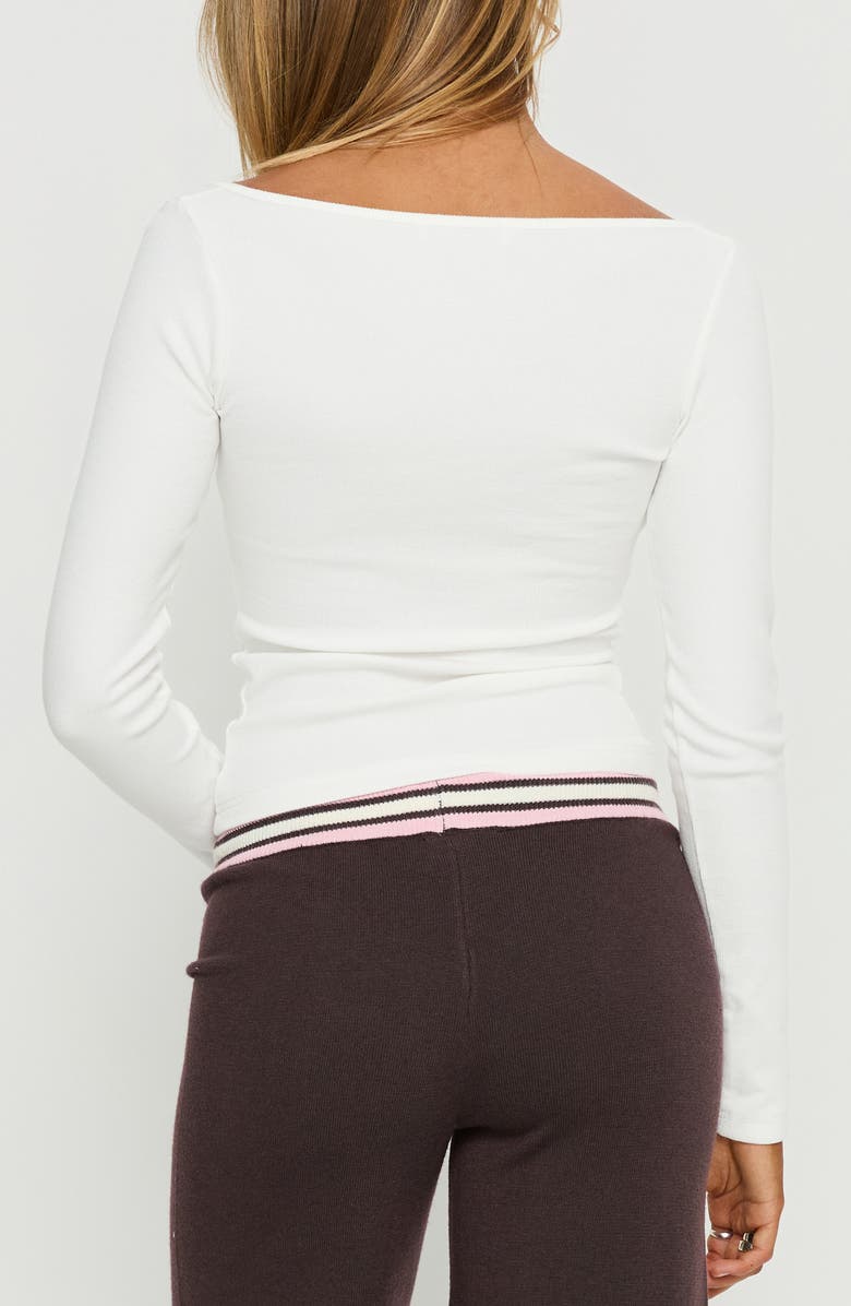 Princess Polly Kelsie Organic Cotton Blend Henley, Alternate, color, White