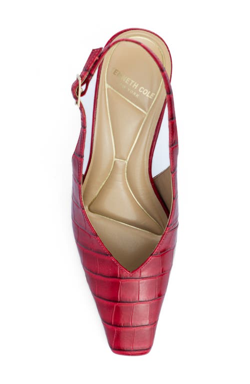 Kenneth Cole Meilani Slingback Pump In Cherry Croco