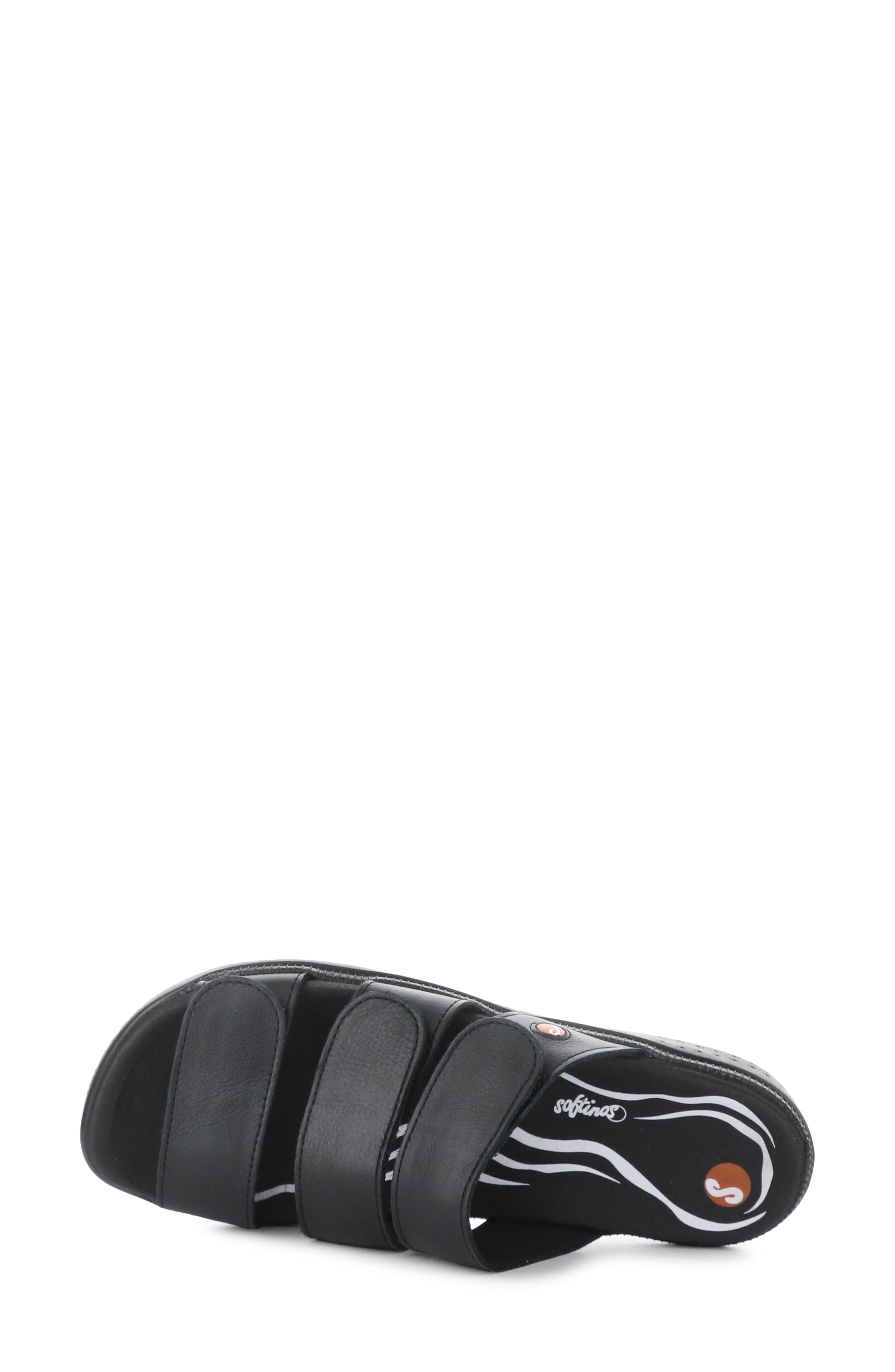 Softinos by Fly London Slide Sandal, Alternate, color, Black Smooth Leather