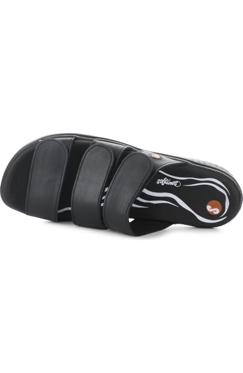 Softinos by Fly London Slide Sandal, Alternate, color, Black Smooth Leather