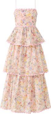 Marlo Kids Alanna Frill Embroidered Maxi Dress