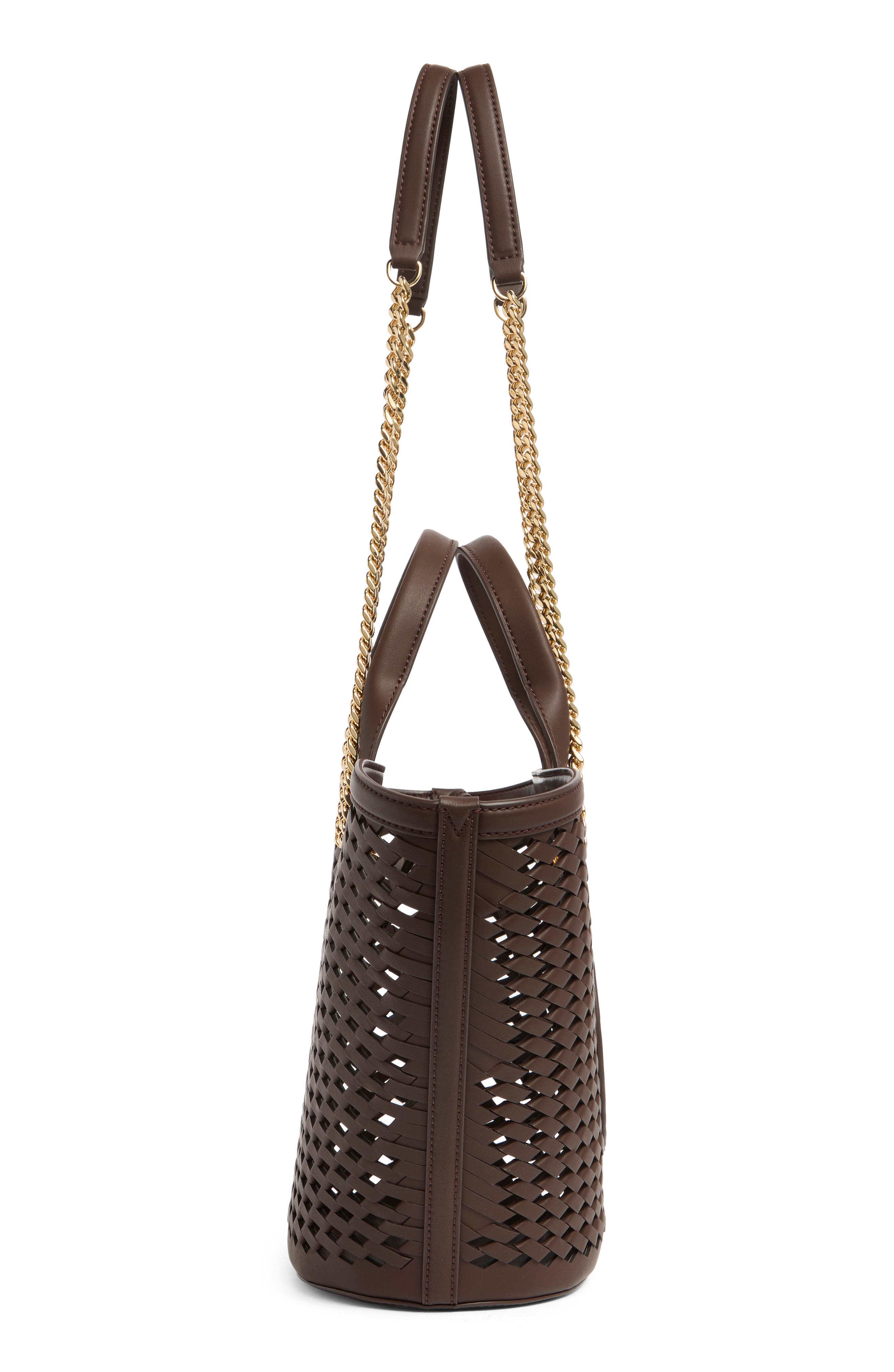 Veronica Beard Small The Crest Market Tote, Alternate, color, Espresso