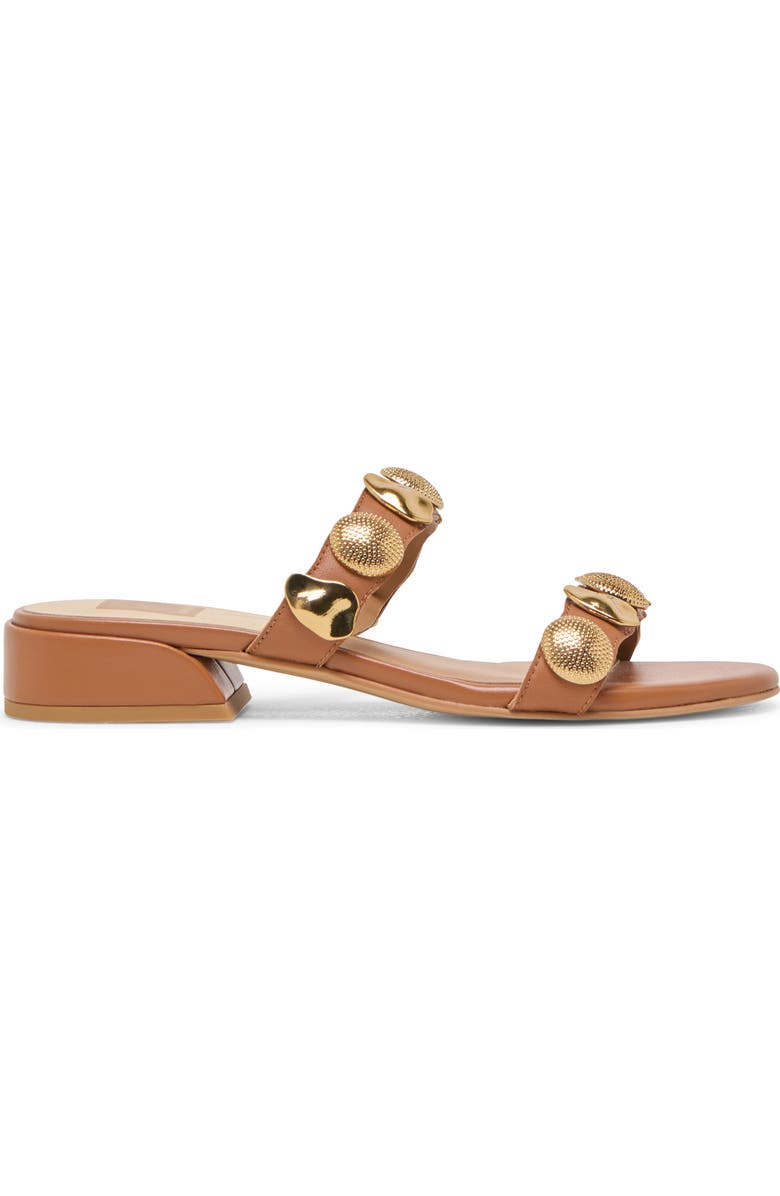 Dolce Vita Farrow Studded Slide Sandal, Alternate, color, Saddle Leather