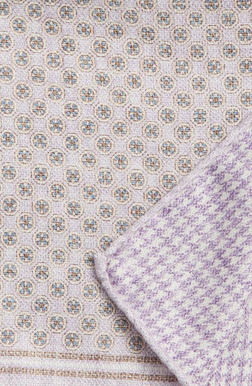 Jack Victor Claude Reversible Silk Pocket Square In Lavender