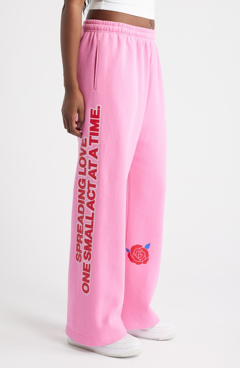 THE MAYFAIR GROUP Be Kind Wide Leg Sweatpants, Alternate, color, Pink