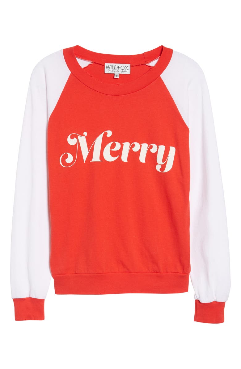 Wildfox Merry Sweatshirt, Alternate, color, 