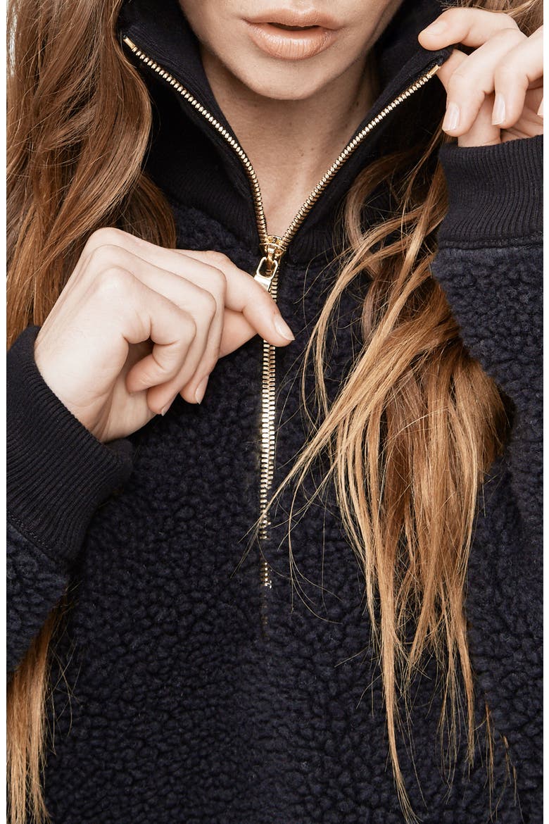 Daphne Fleece Pullover, Alternate, color, BLACK