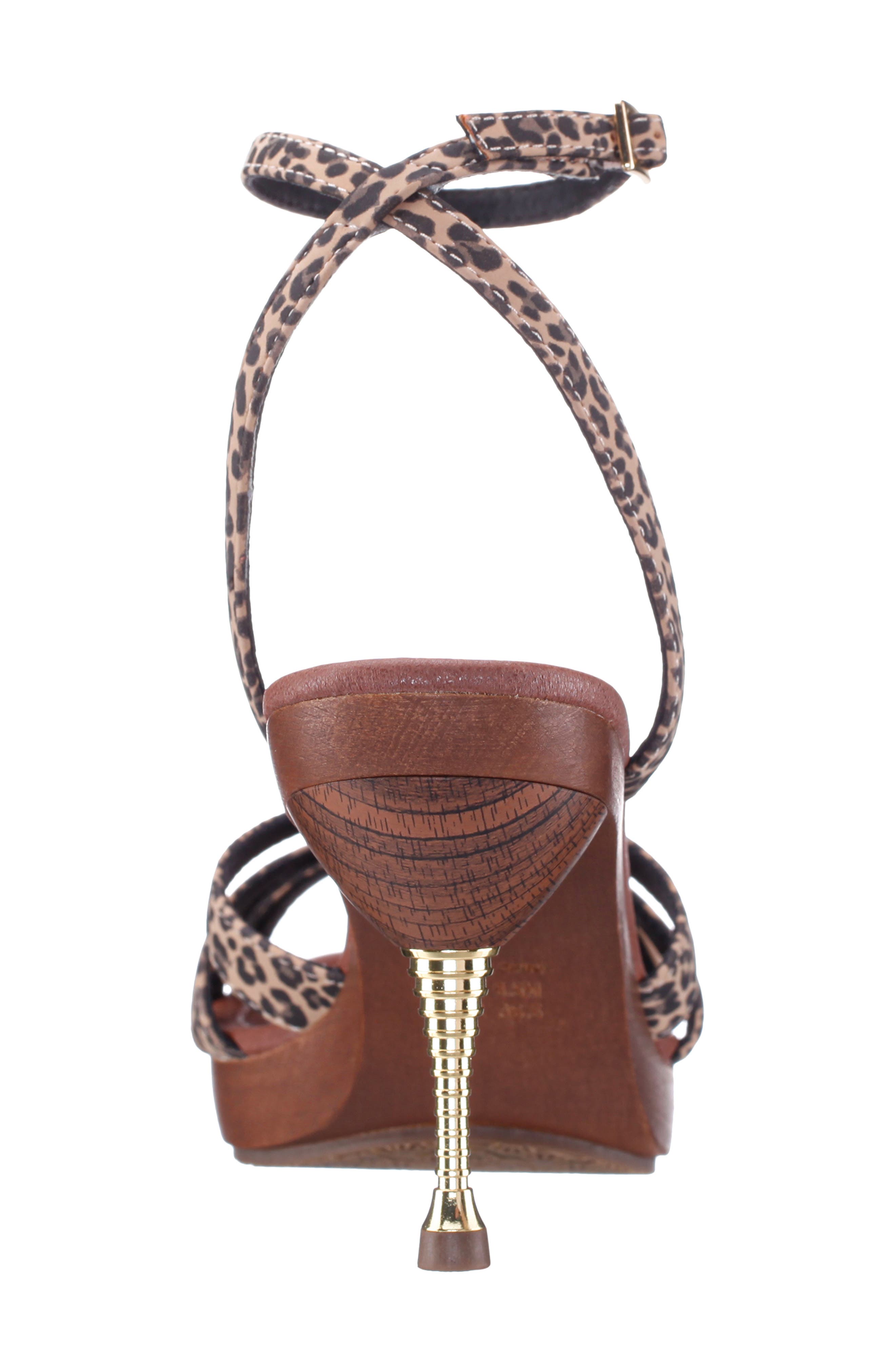 Nina Remi Ankle Strap Platform Sandal, Alternate, color, Cheetah