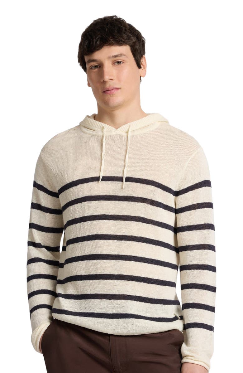 Onia Frank Hooded Sweater, Alternate, color, Midnight/Egret