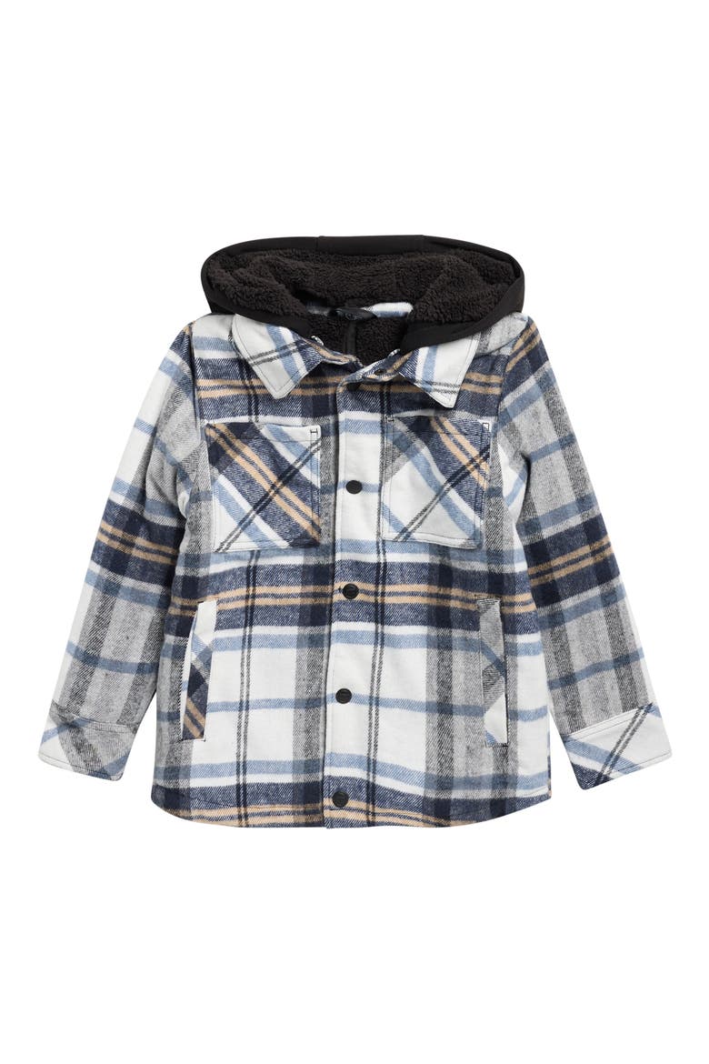 Kids' Plaid Shacket, Main, color, CREAM PLAID