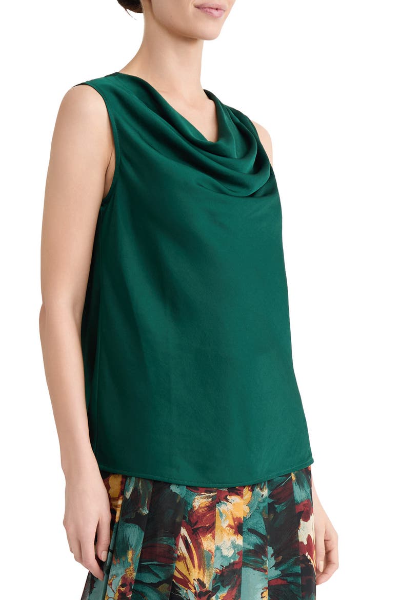 Cowl Neck Sleeveless Top, Alternate, color, EVERGREEN
