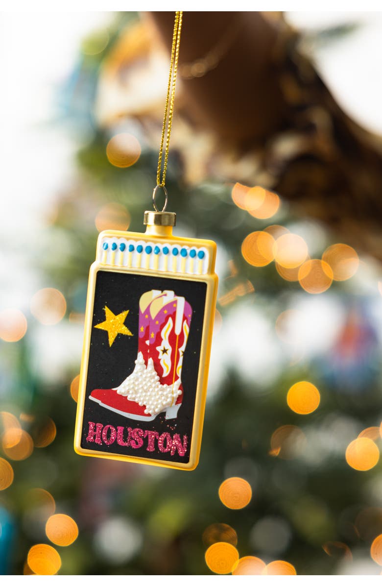 Furbish Matchbook Ornament - Houston, Alternate, color, Yellow