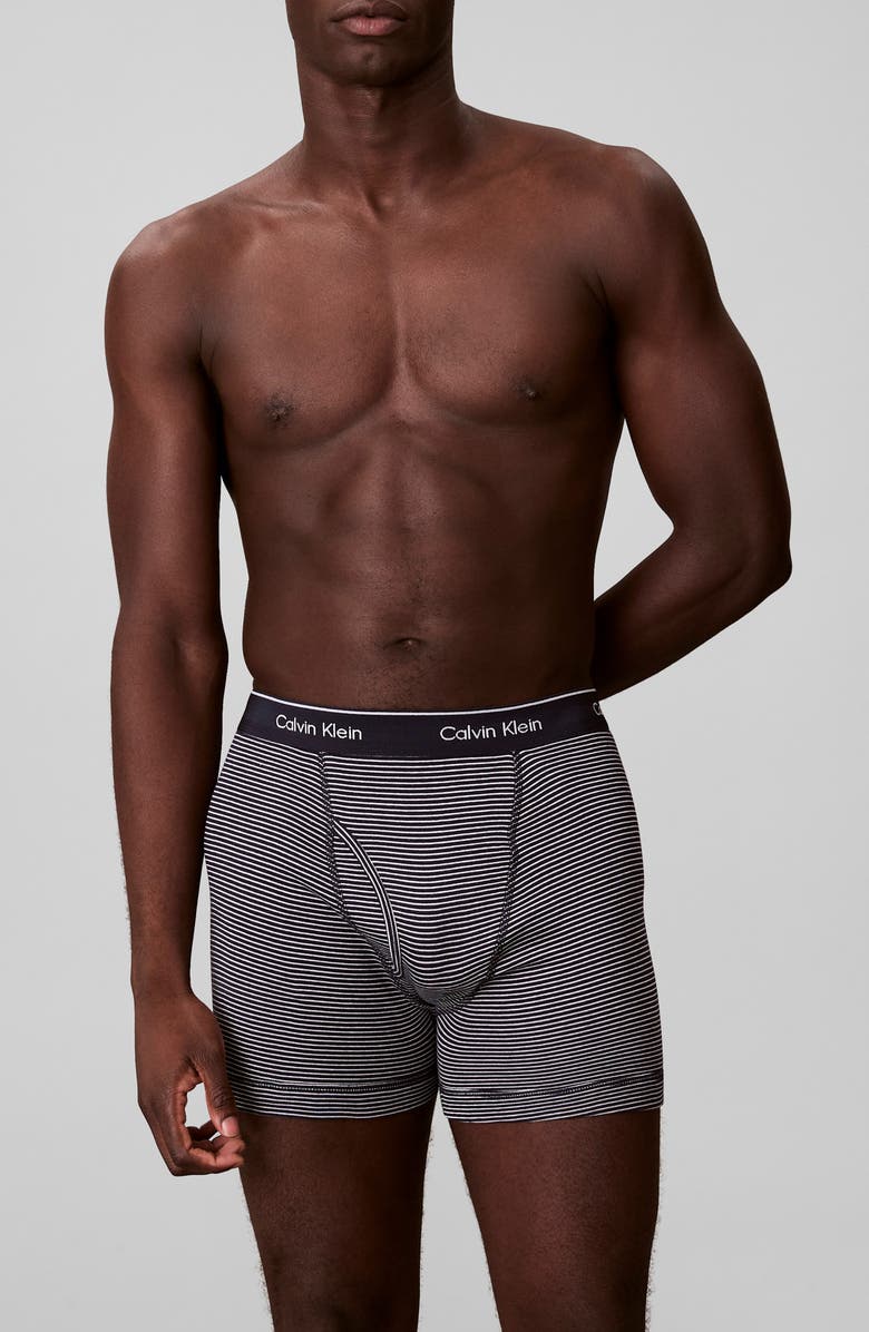 Calvin Klein Classics 3-Pack Cotton Boxer Briefs, Alternate, color, Horizon Pink/ Strp Shoreline