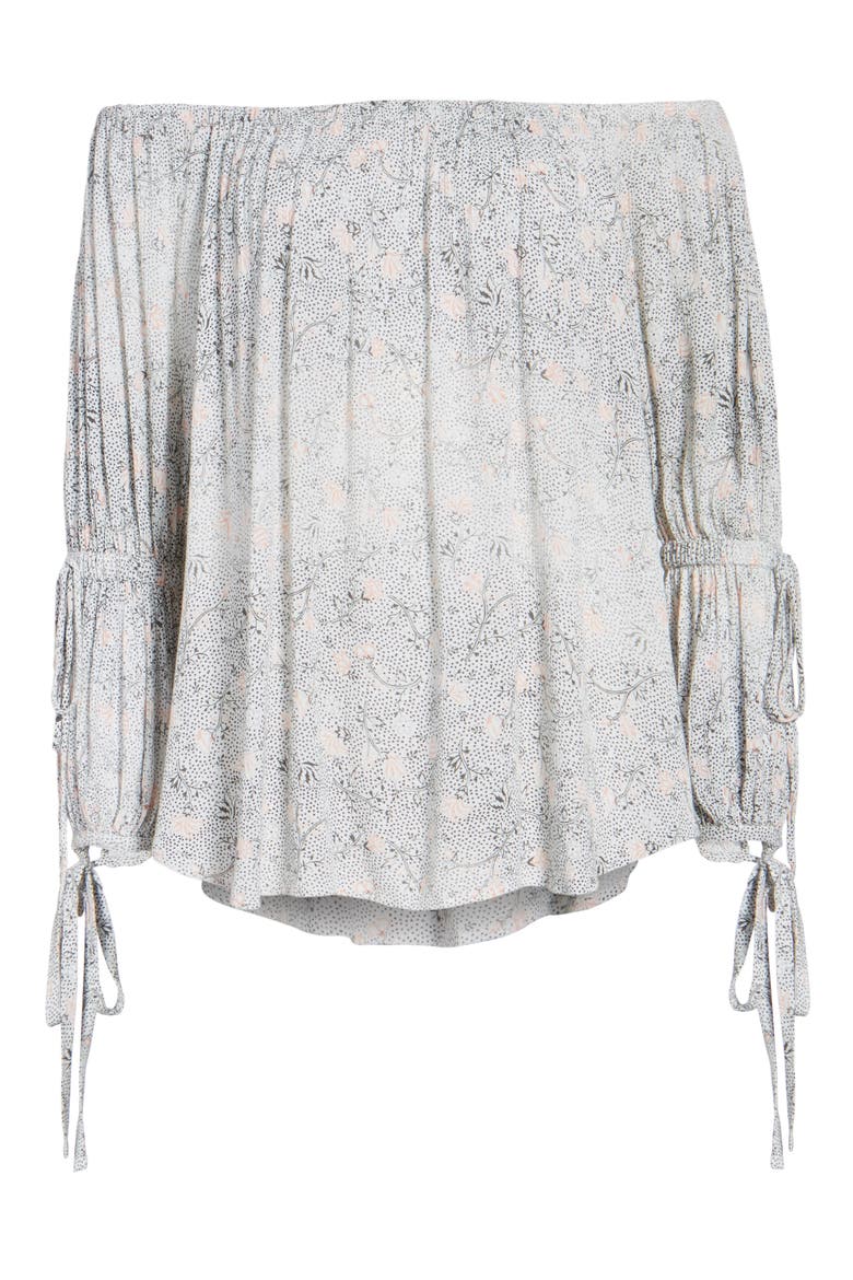 Sasha Off the Shoulder Top, Alternate, color, TRUE WHITE/ FIREBRICK