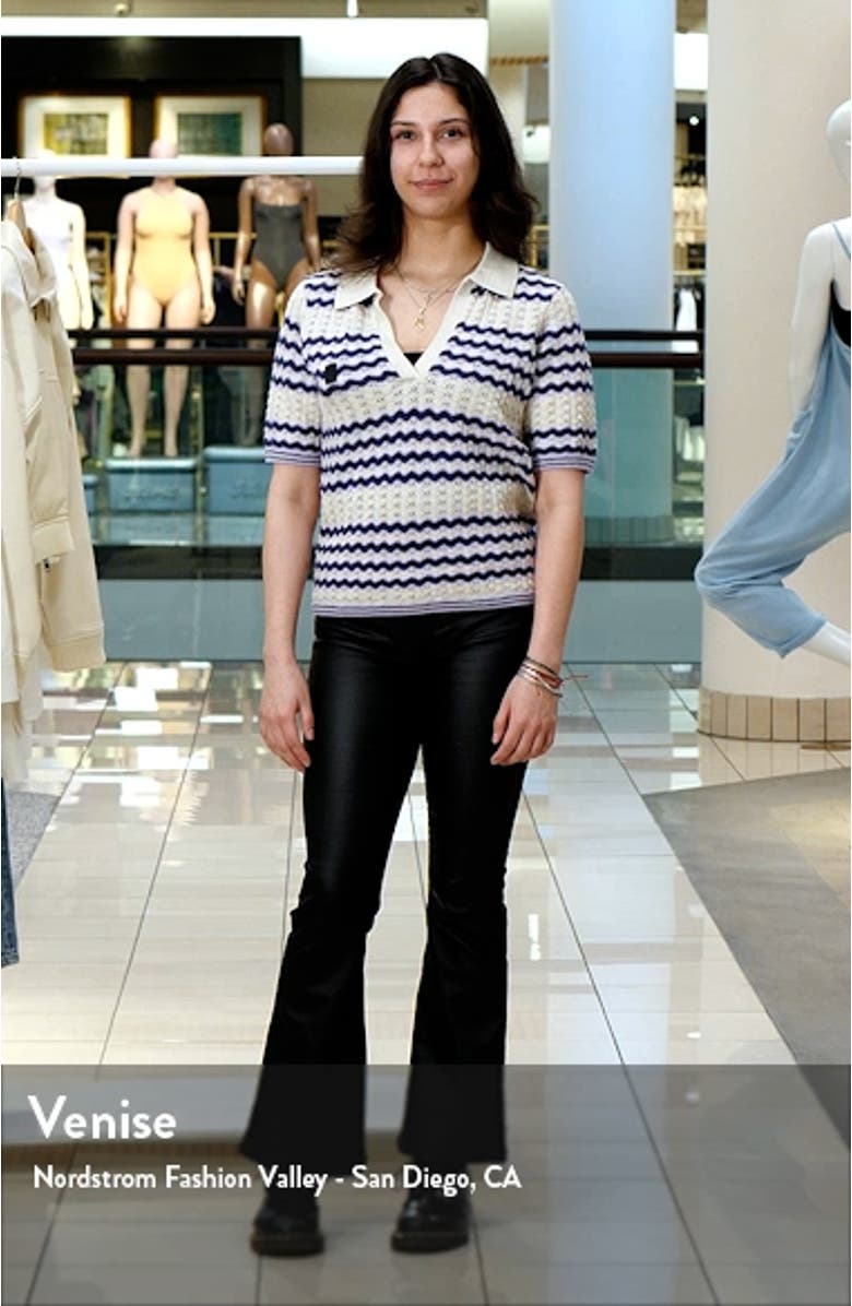 Spencer Pointelle Stitch Short Sleeve Polo Sweater, sales video thumbnail