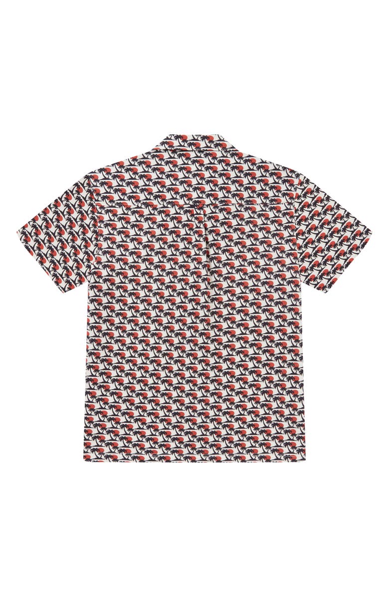 Sealskinz Bexwell Palm Tree Short Sleeve Button-Up Shirt, Alternate, color, Navy