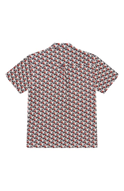 Sealskinz Bexwell Palm Tree Short Sleeve Button-up Shirt In Navy