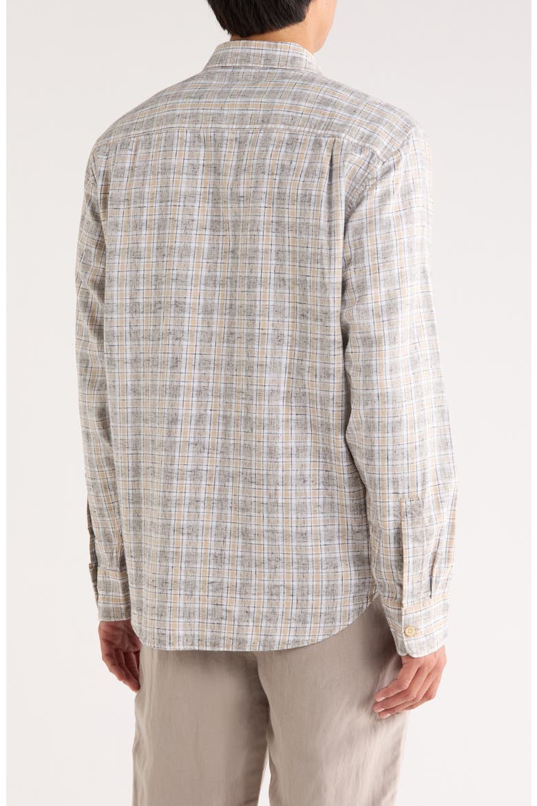 Mountain Mist Plaid Button-Up Shirt, Alternate, color, STONE KHAKI