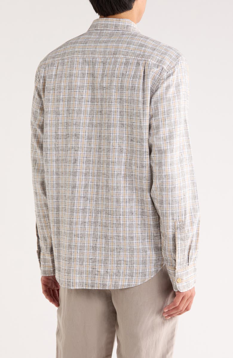Tommy Bahama Mountain Mist Plaid Button-Up Shirt, Alternate, color, Stone Khaki