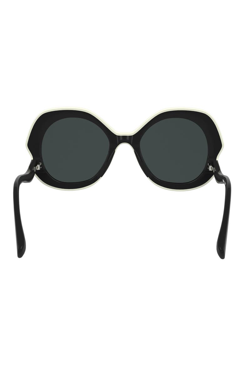 52mm Oval Sunglasses, Alternate, color, DARK GREY/ BLACK