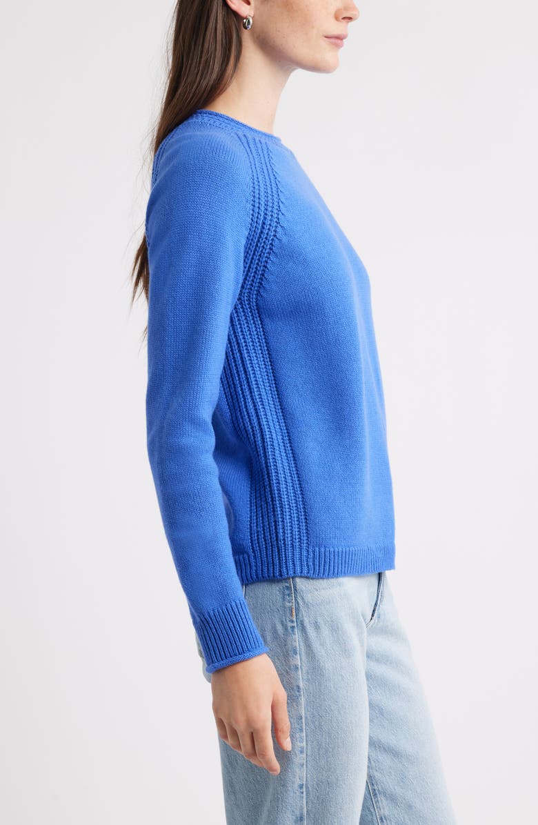 Raglan Sleeve Roll Neck Wool & Cotton Sweater