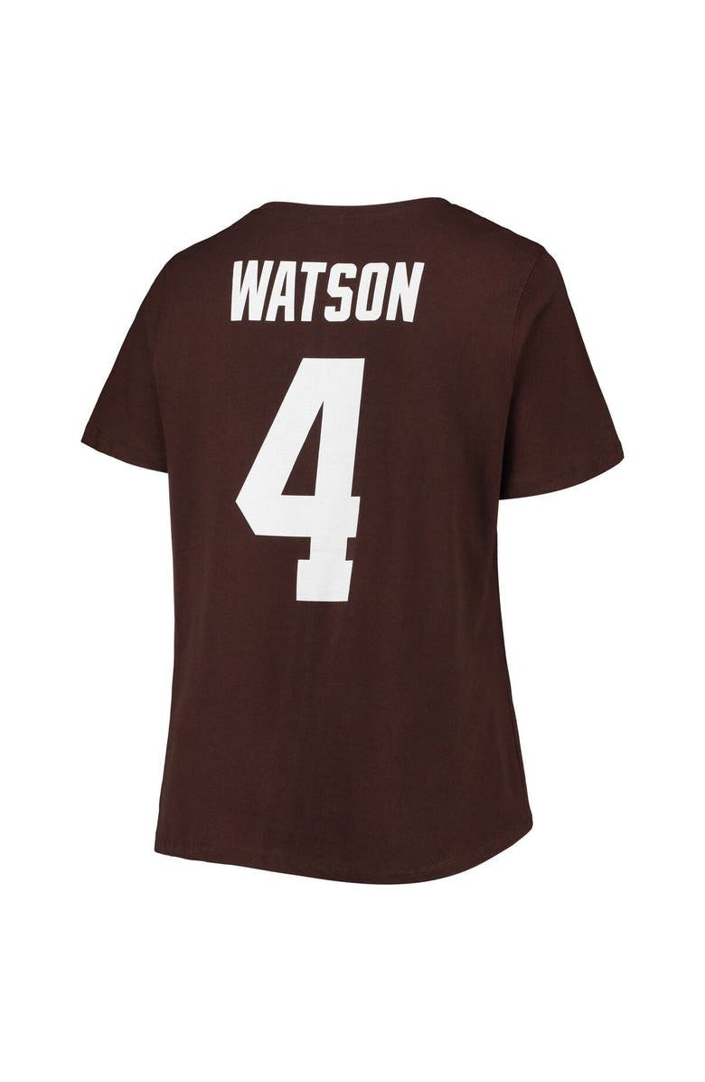 FANATICS Women's Fanatics Branded Deshaun Watson Brown Cleveland Browns Plus Size Player Name & Number V-Neck T-Shirt, Alternate, color, Brown