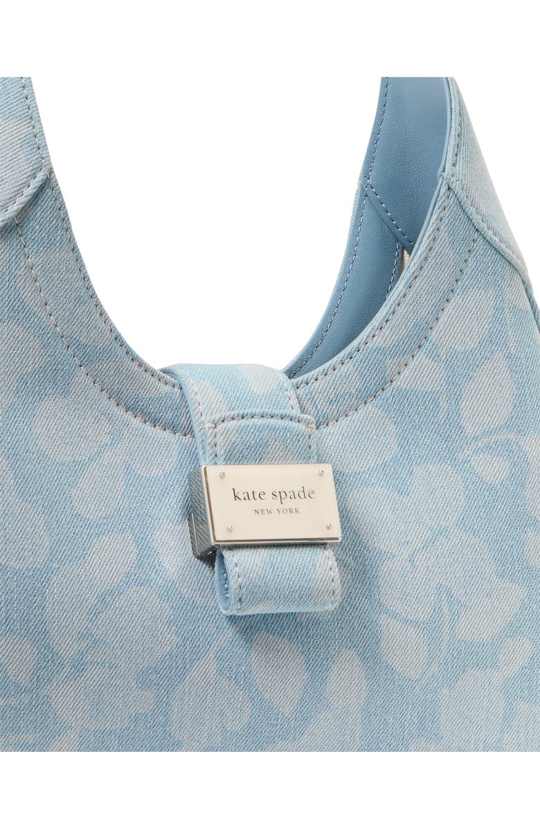 Kate Spade New York small noveau printed denim shoulder bag, Alternate, color,