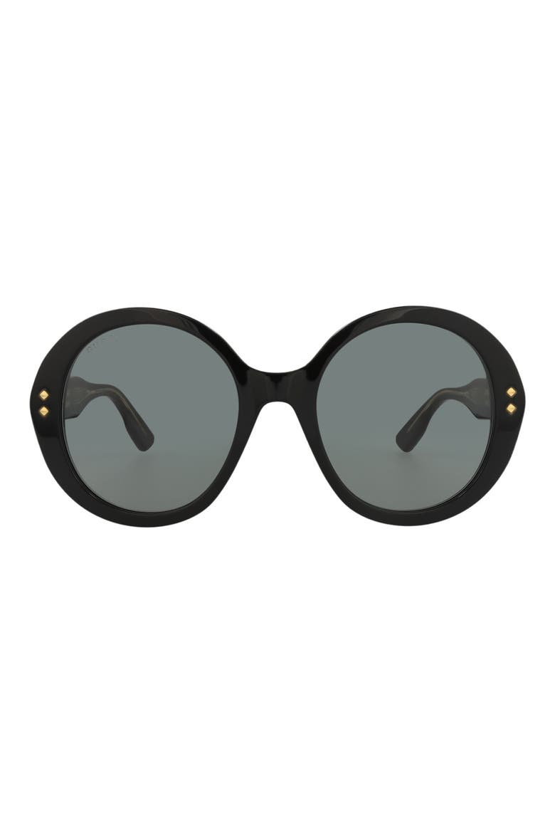 54mm Round Sunglasses, Main, color, BLACK BLACK GREY