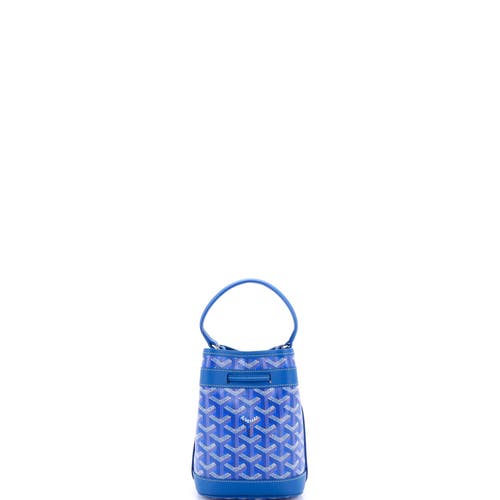 Pre-owned Goyard  Goyard Petit Flot Bucket Bag Coated Canvas Pm In Blue