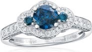 SOUZANA by Suzy Levian 14K White Gold 0.72ct Blue Diamond & 0.62cttw Diamond Ring