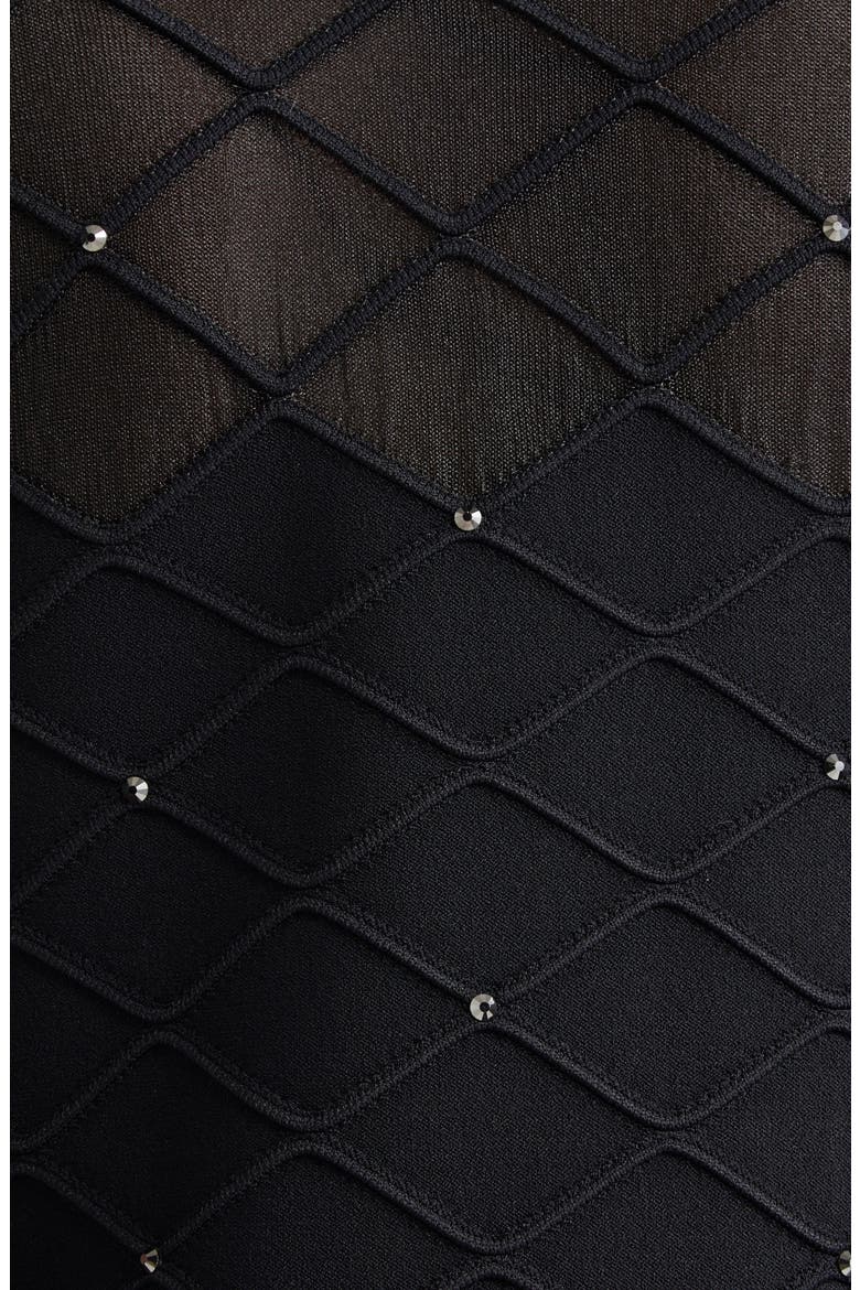 Trellis Engineered Knit Sheath Dress, Alternate, color, BLACK