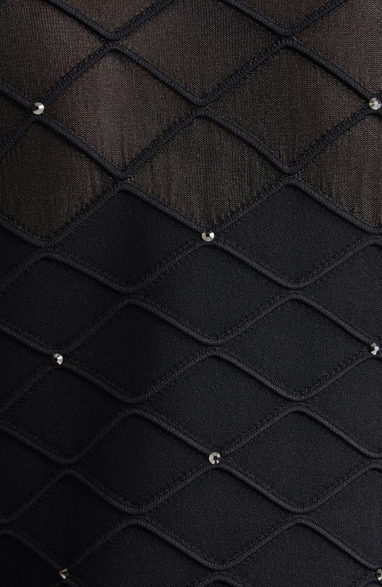 ST. JOHN Trellis Engineered Knit Sheath Dress, Alternate, color, Black