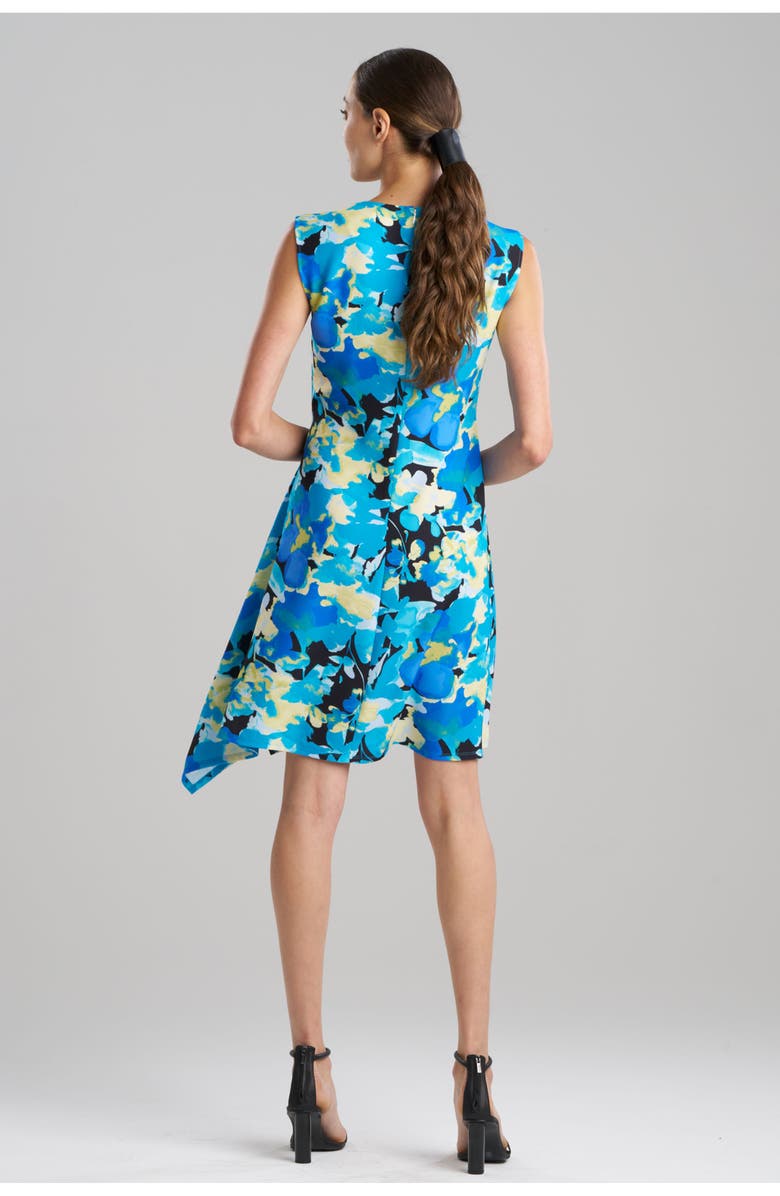 Natori BRIGHT FLORAL Sleeveless Side Drape Dress, Alternate, color, Blue