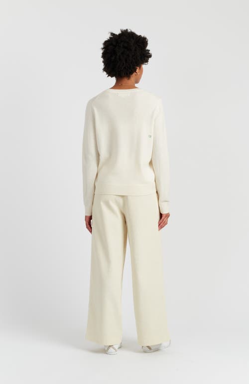 Chinti & Parker Cream Wool-cashmere Candy Cane Sweater In Neutral