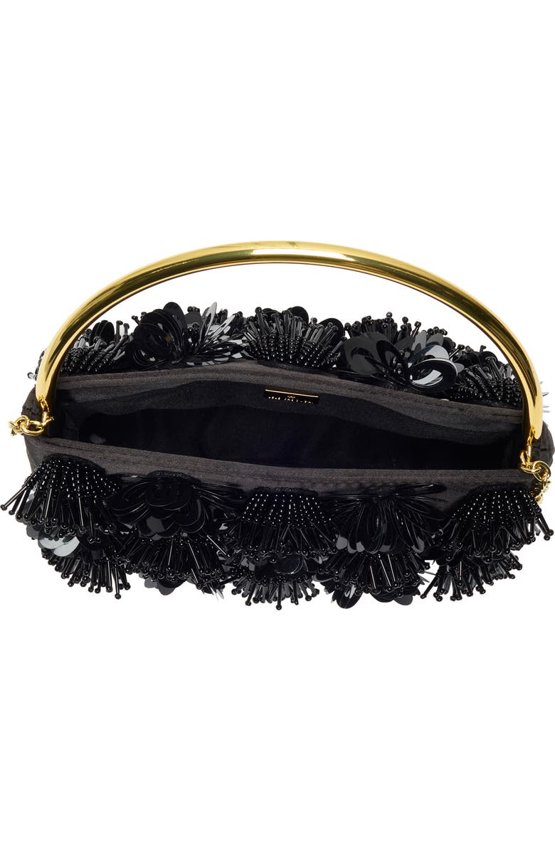 Lele Sadoughi Marlowe Sequin Flower Clutch, Alternate, color, Jet