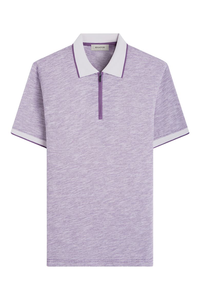 Cotton & Linen Quarter Zip Polo, Alternate, color, PLUM