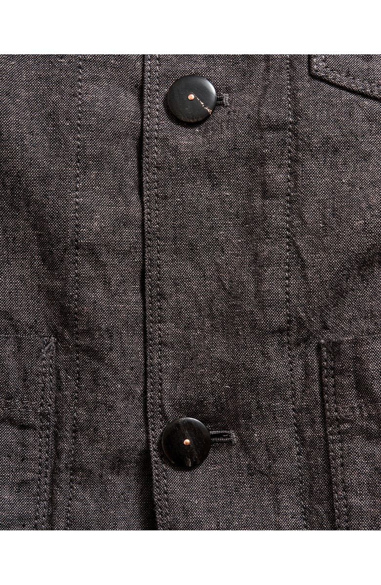 Billy Reid Linen & Cotton Chambray Chore Jacket, Alternate, color, Charcoal