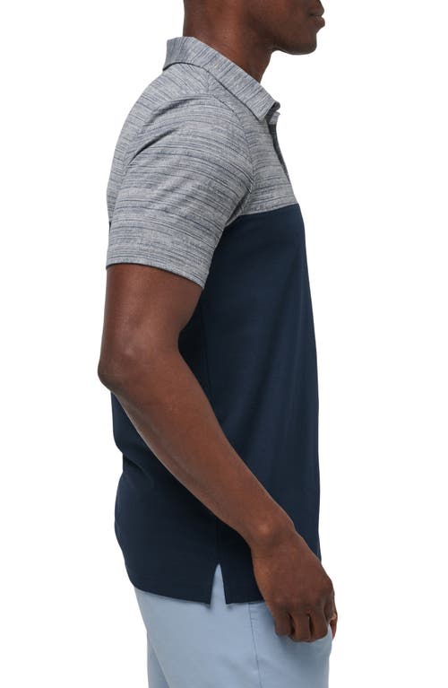 Travismathew Rocky Beach Colorblock Polo In Heather Medium Grey