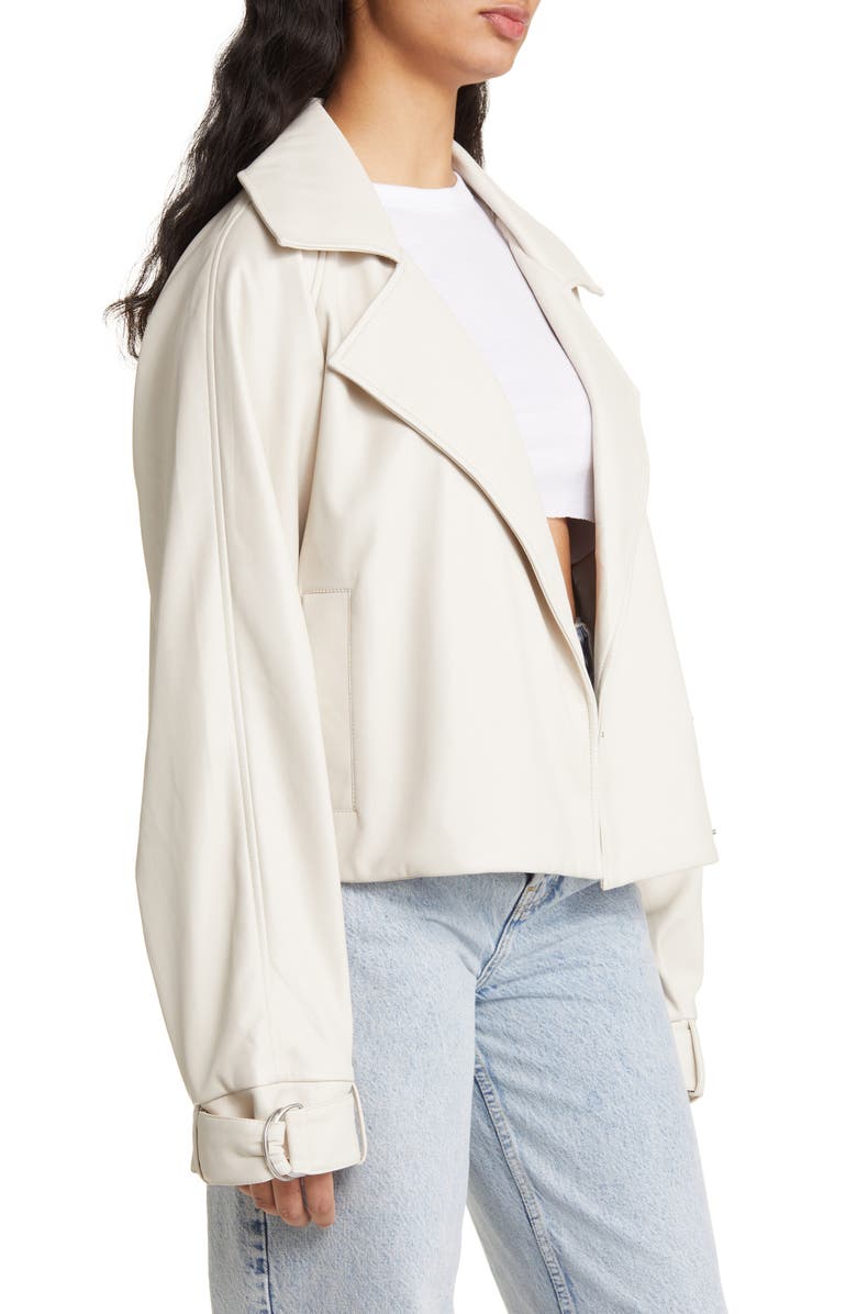ASOS DESIGN Faux Leather Jacket, Alternate, color, 