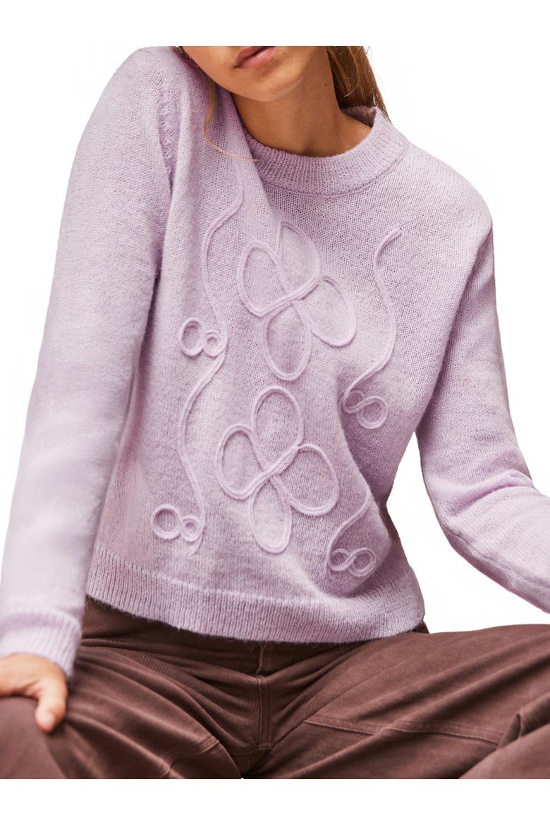 Long Sleeve Applique Knit Jumper, Alternate, color, Lilac
