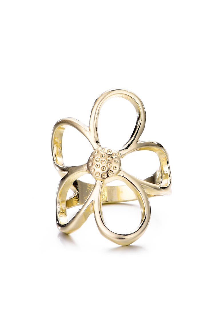 Flower Outline Ring, Main, color, GOLD