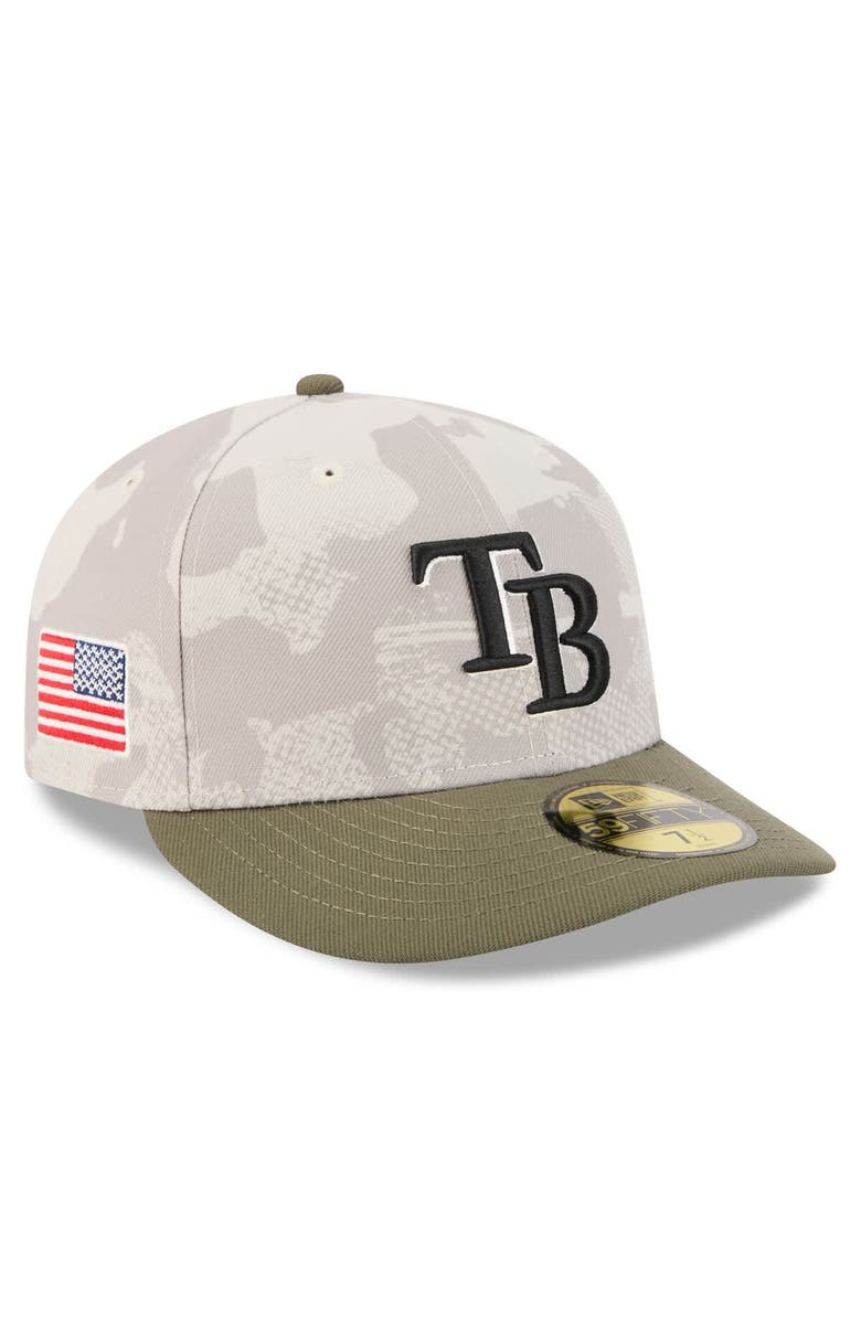 New Era Men's New Era Light Beige/Olive Tampa Bay Rays 2025 Armed Forces Day 59FIFTY Fitted Hat, Main, color, Light Beige