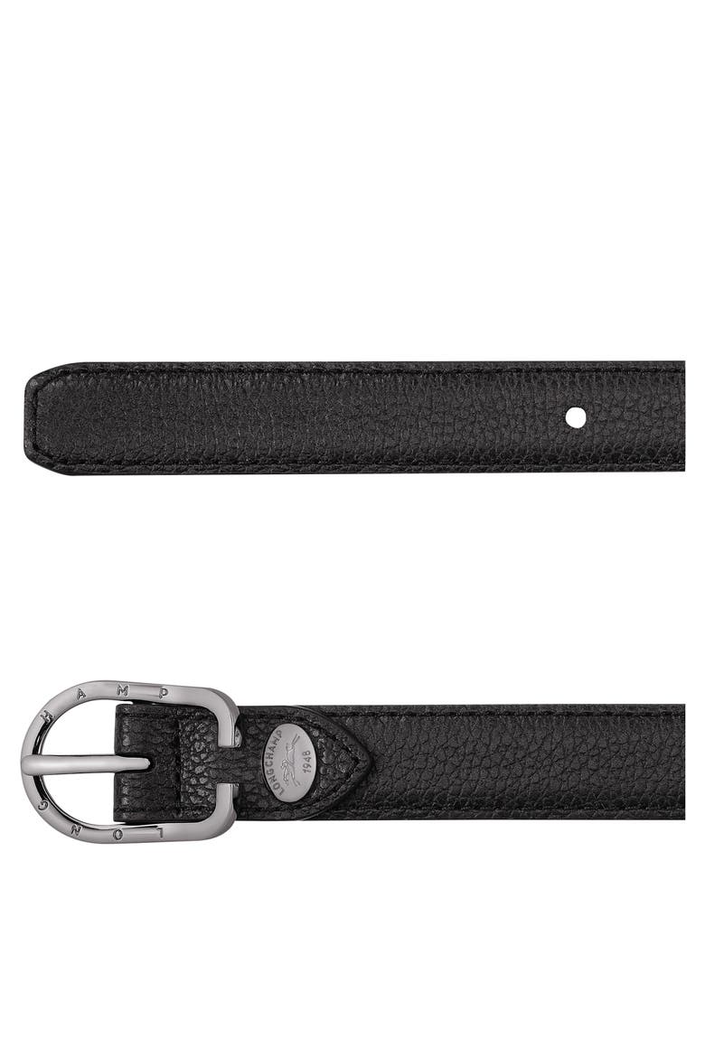 Le Foulonné Leather Belt, Alternate, color, BLACK PEBBLED