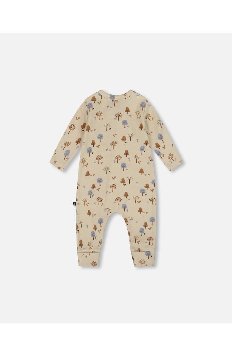 Deux par Deux Organic Cotton Zipped Romper Tree, Alternate, color, 