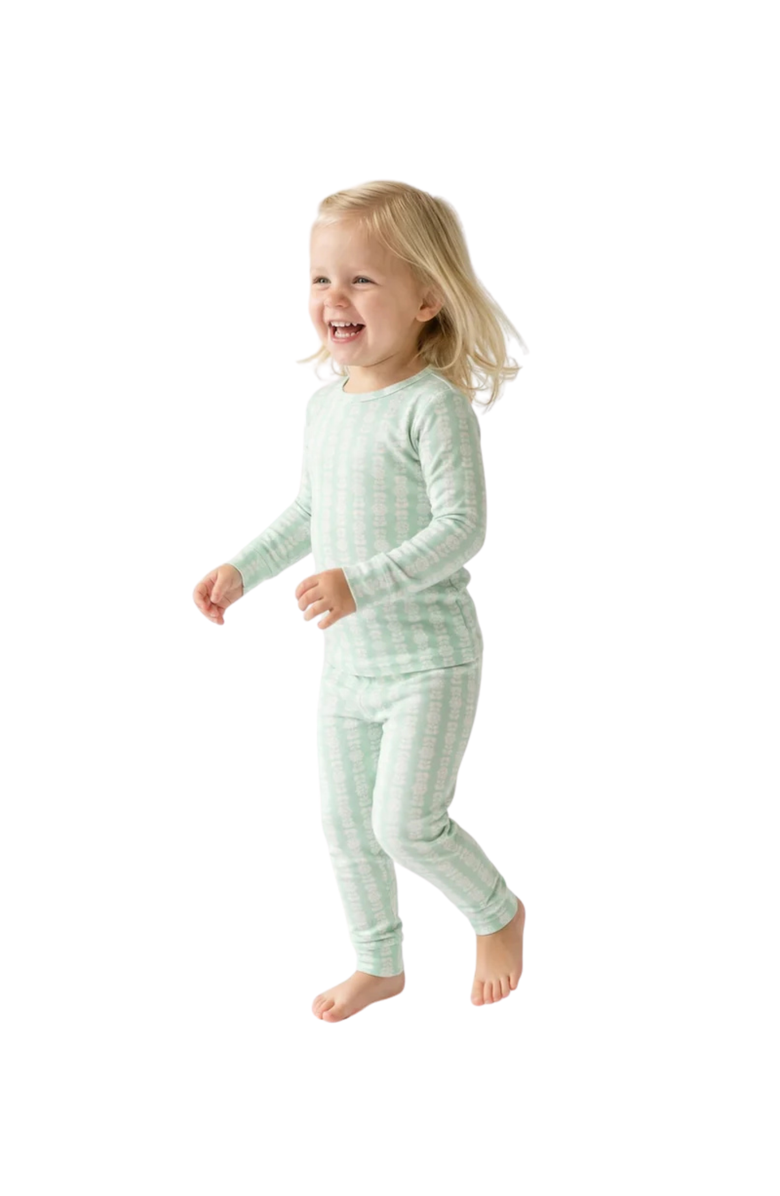 Motette Long Sleeve and Pants Pajama Set, Main, color, Mint Meadows